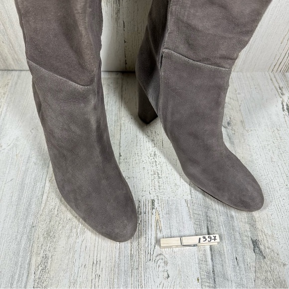 Halogen Noble Over The Knee Heeled Boots Grey Suede #1397 - Picture 15 of 15